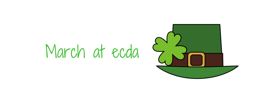 March at ECDA image of a hat and a shamrock