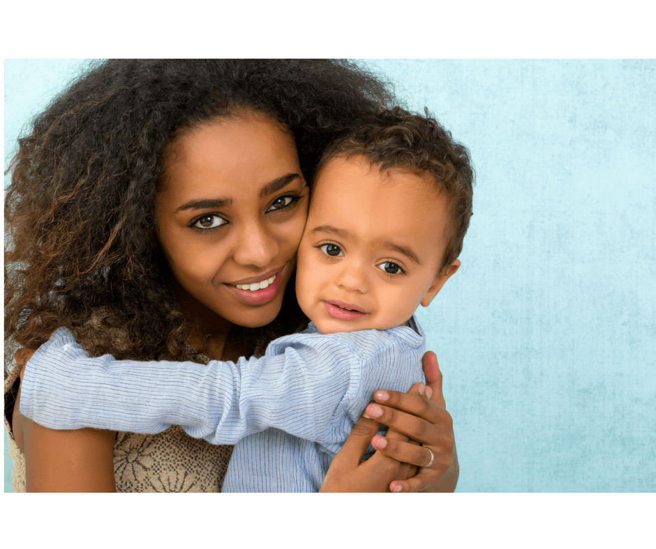 mother and child hugging after doctor's appointment